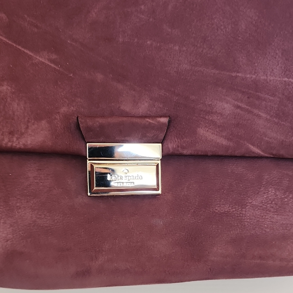 Kate Spade Suede Plum Bag with Gold Chain NEVER WORN! - Picture 3 of 6
